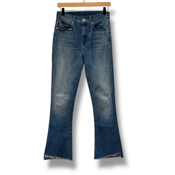 MOTHER Revolve The Runaway‎ Step Fray Jeans Night In Havana 27 High Rise Bootcut